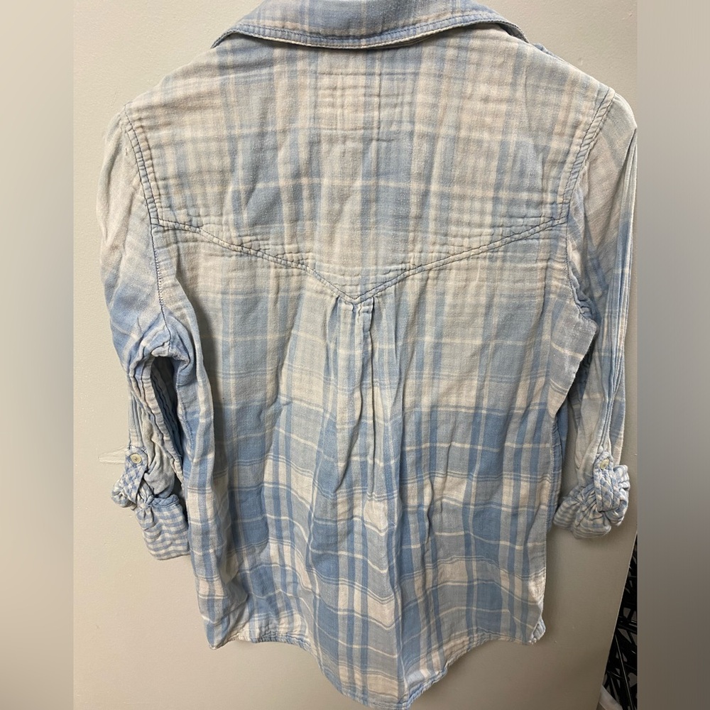 Blue flannel. From Express Boyfriend. Size is XS.